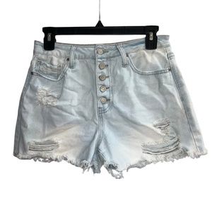 YMI light wash ripped denim shorts